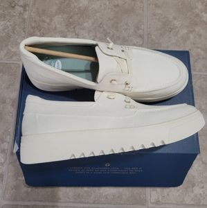 Dr. Scholl's Get Onboard Boat Shoe Platform White Womens 10 NEW IN BOX